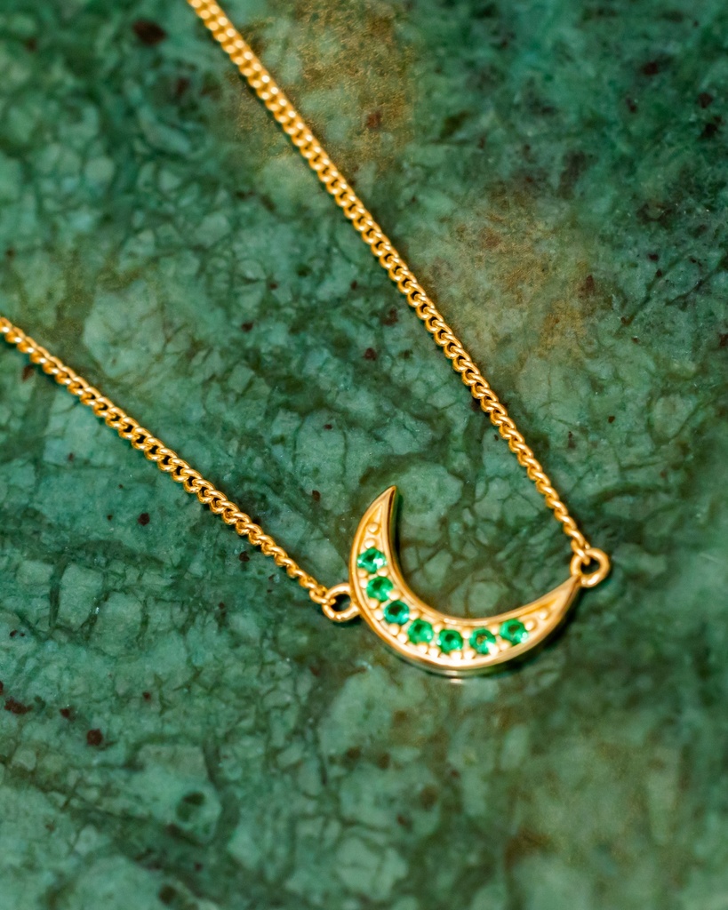 Collar Luna Cristales Verde (R)