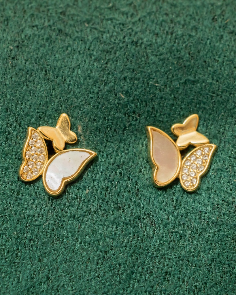 Arete 2 Mariposa Nacar brillantico