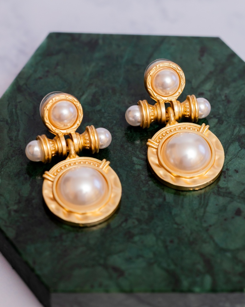 Arete Circulos Perlas Vintage