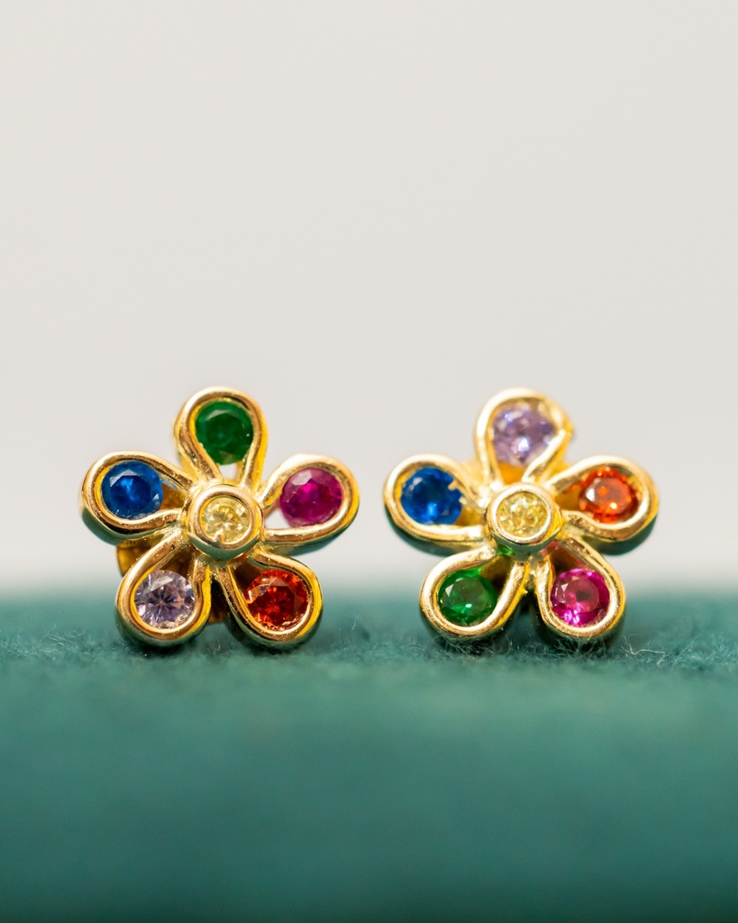 Arete flor multicolor(pq)