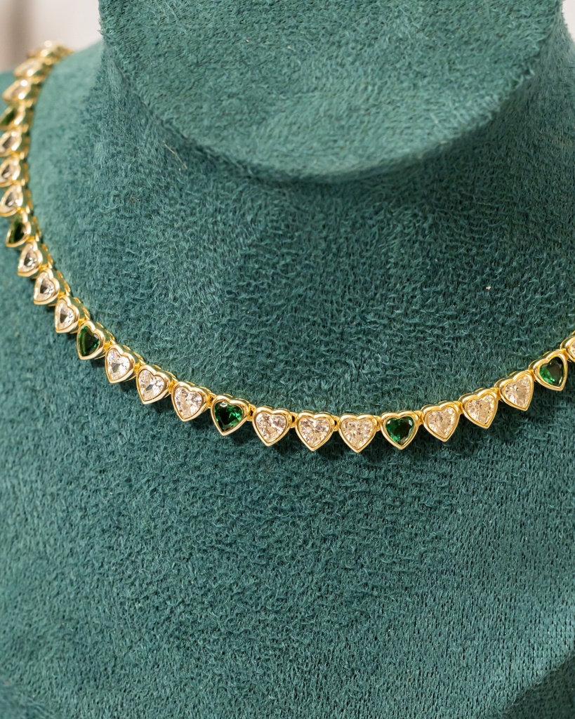 Collar Corazon Cristales Color