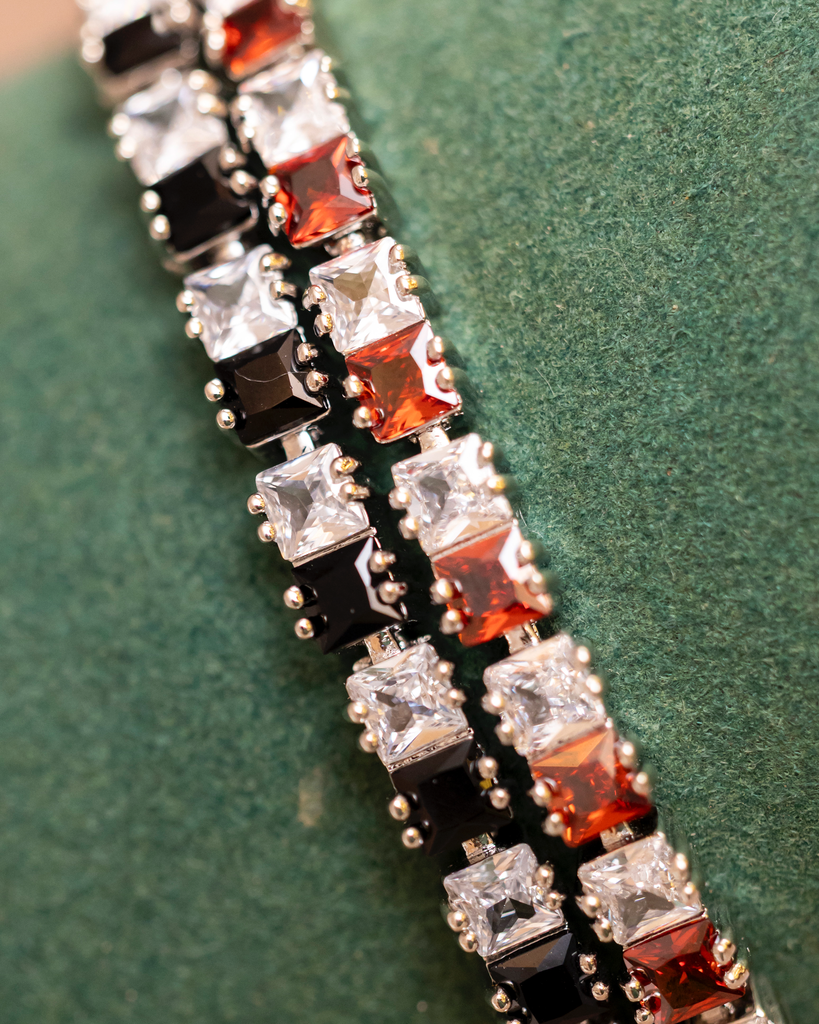 Pulsera Tennis Cuadrado Colores Intercalado