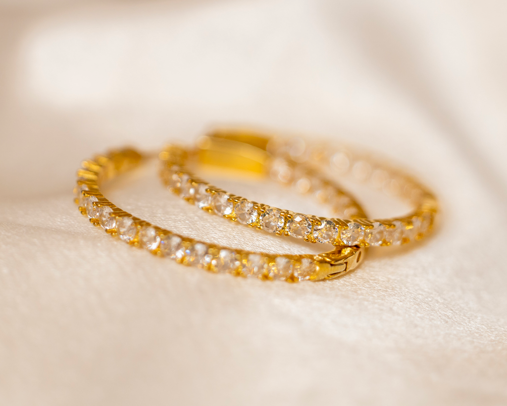 Argolla Cristales Grande Dorado