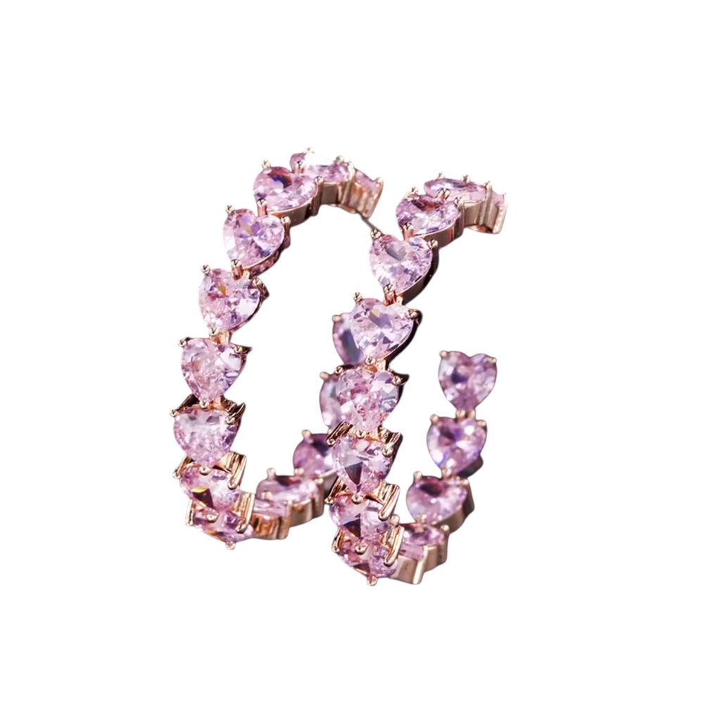 Argolla Rose Gold Corazones Pink