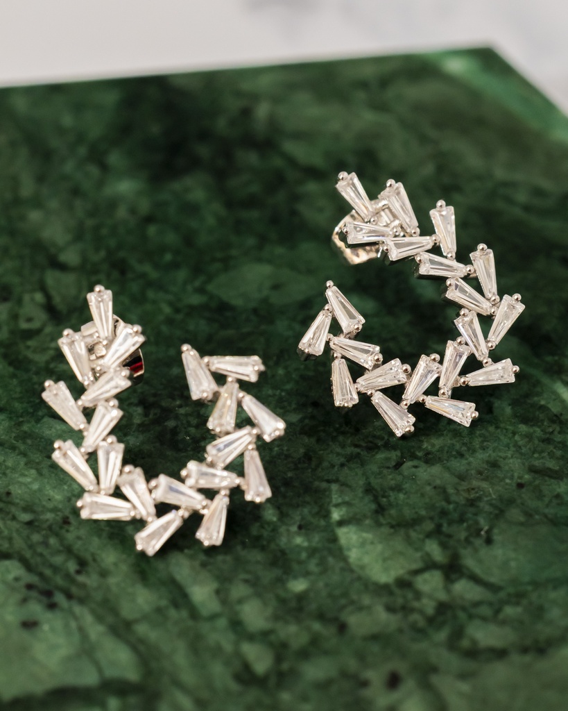 Arete C cristales Clear 925