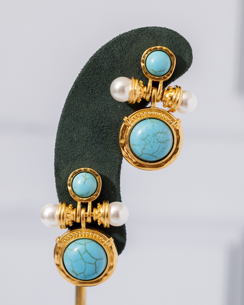 Arete Circulos Turquesa Vintage