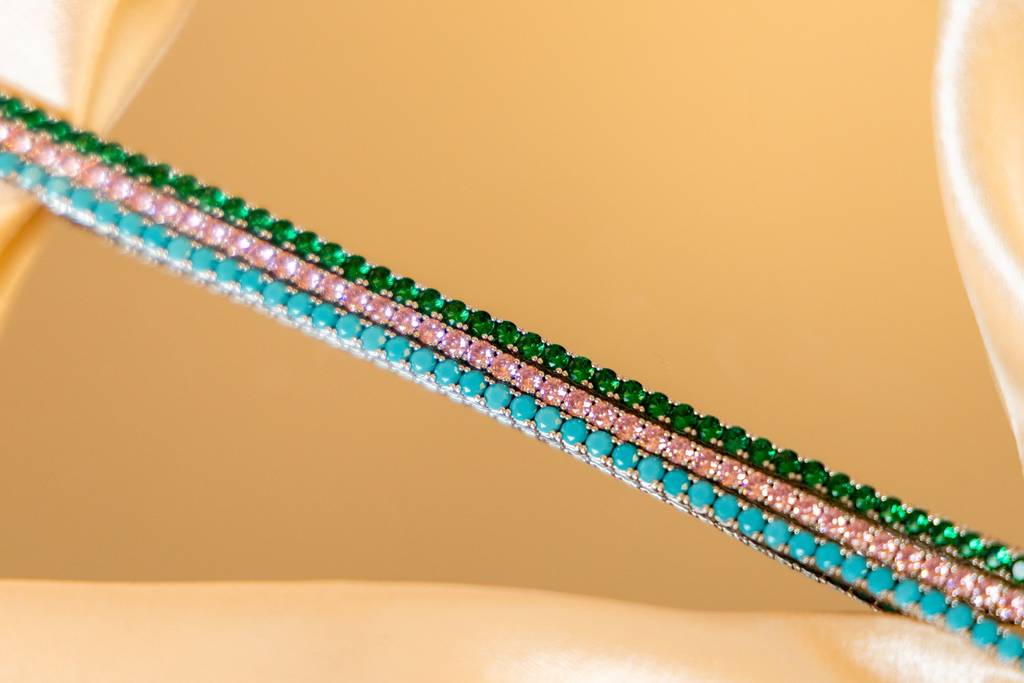 Pulsera Tennis 1 Color Plateado