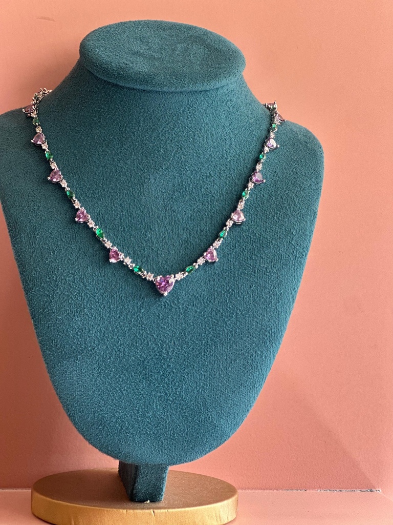 Collar Tennis Forma Morado y Verde