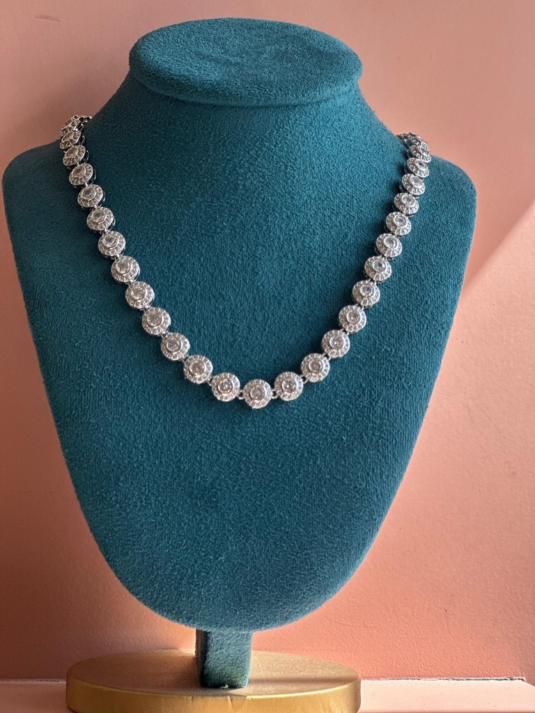 Collar Tennis Circulo Cristales