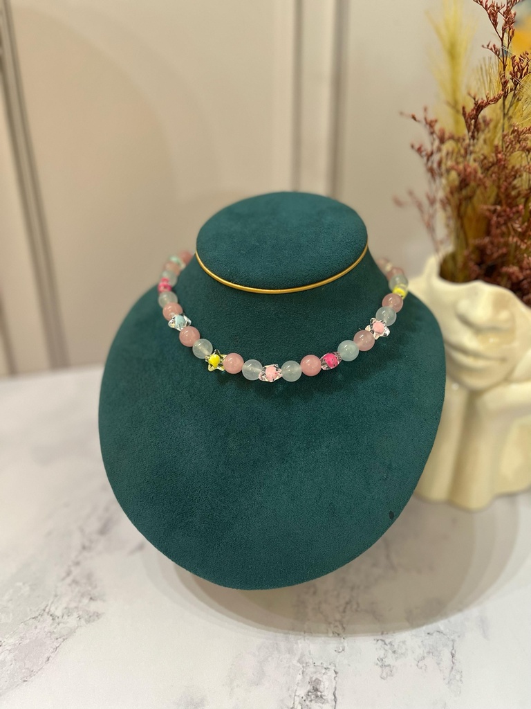 Collar Piedras Estrellas Pastel