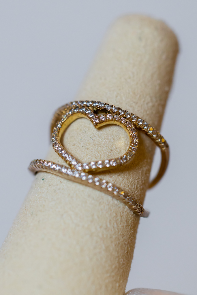 Anillo Corazon Ajustable Plata