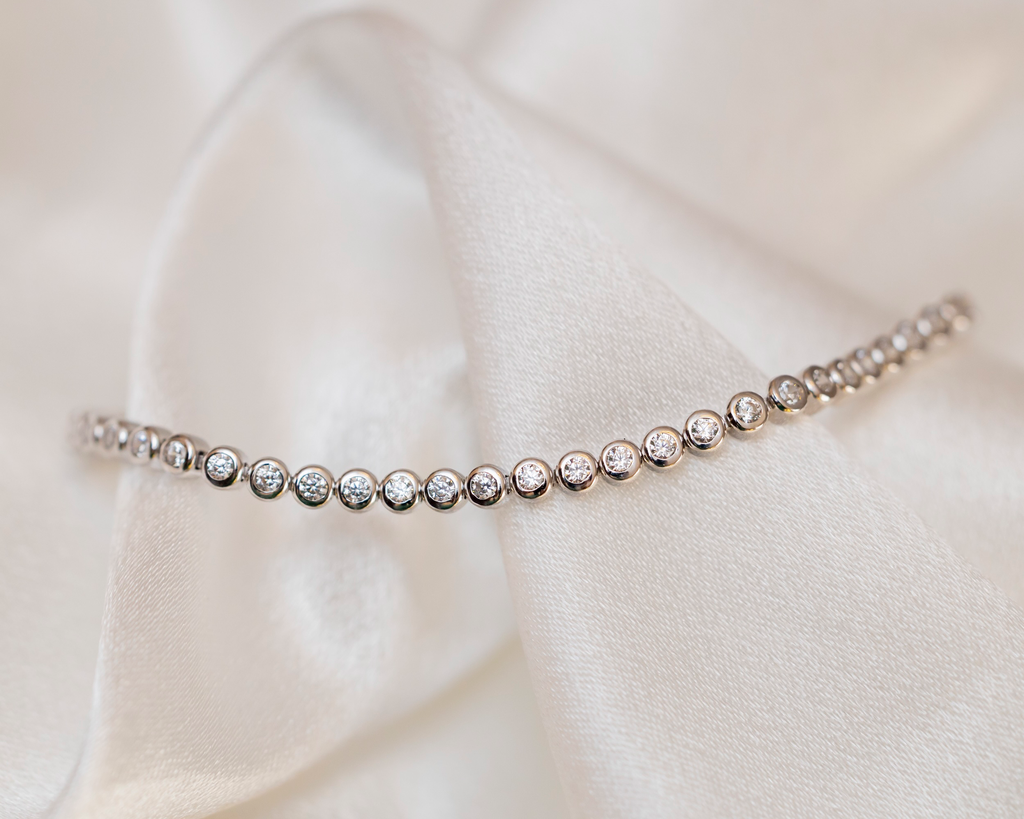 Pulsera Tennis Bezel 3 MM Plateado