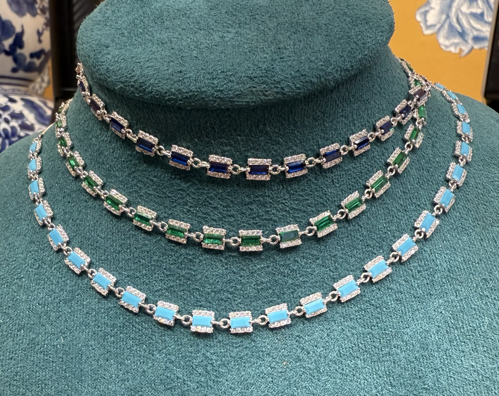 Choker Rectangles Colores 925