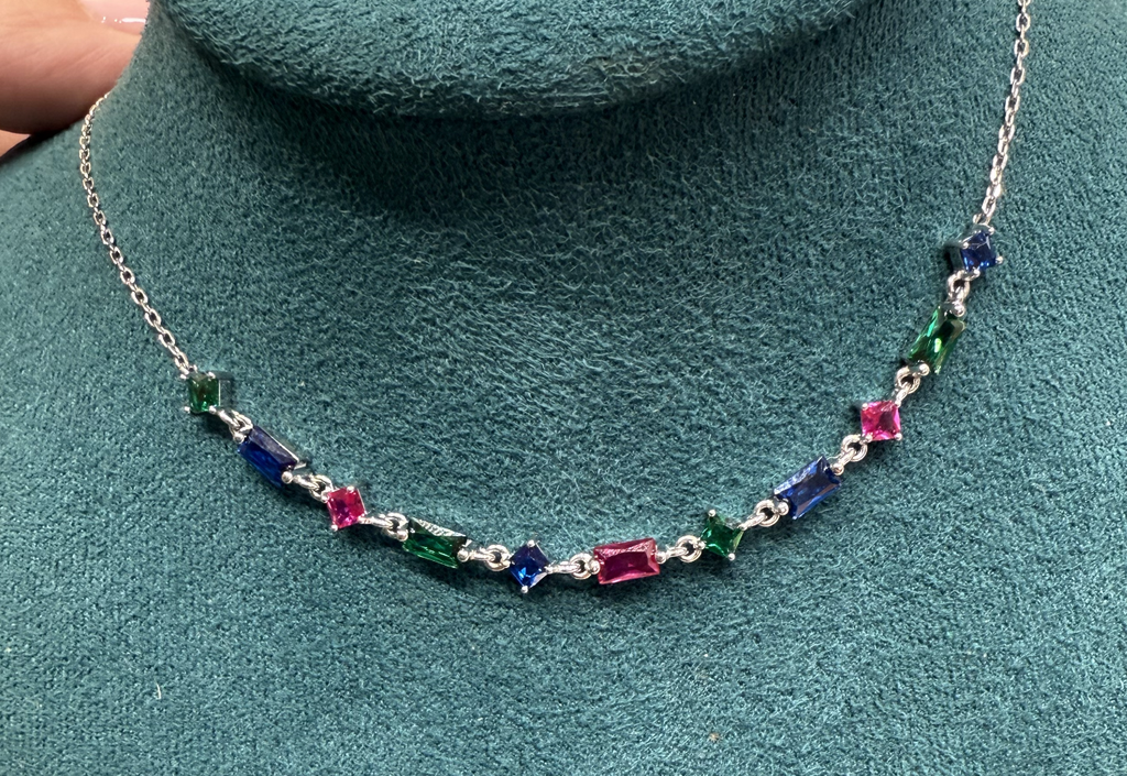 Collar Cristales Multicolor Largo Centro