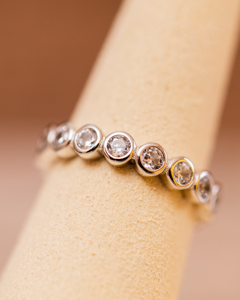 Anillo Bezel Mediano Plateado