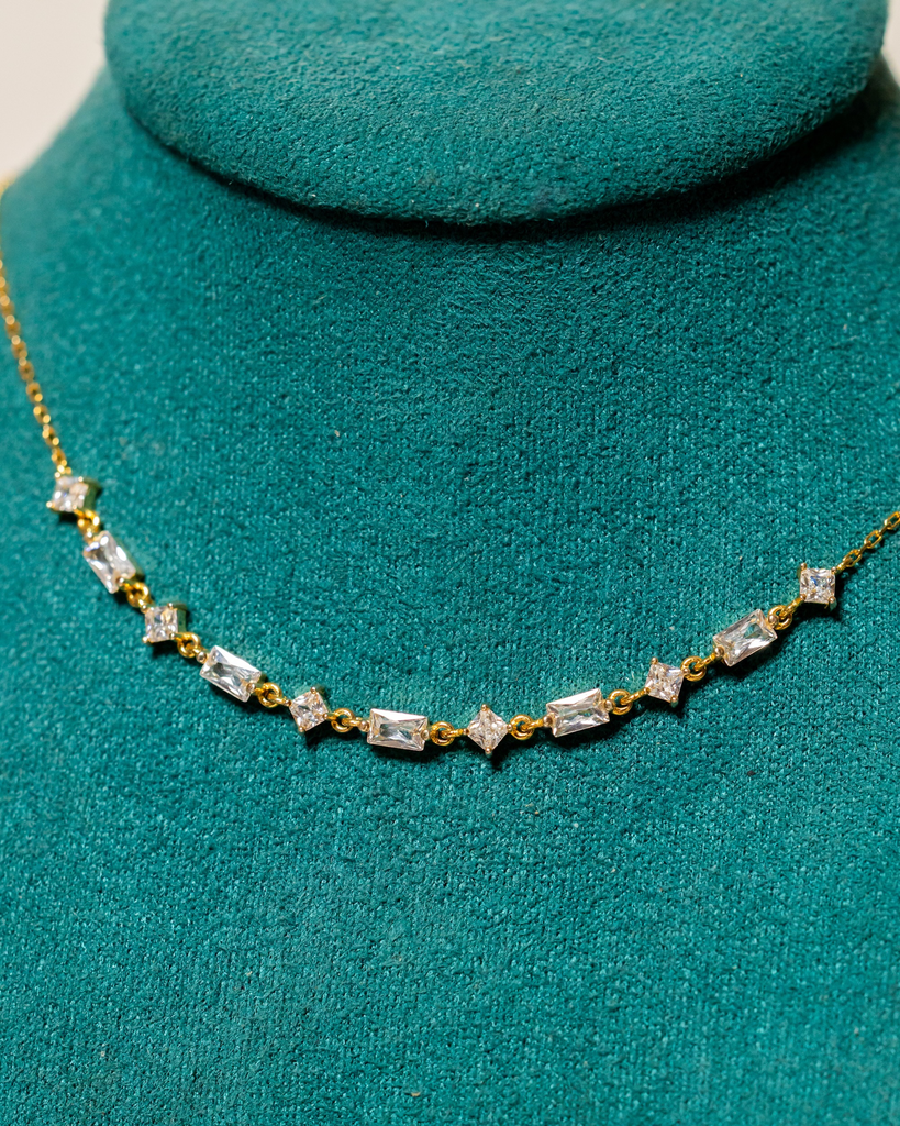 Collar Cristales Largo Clear Centro