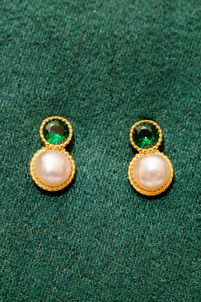 Arete Perla Cristal Verde