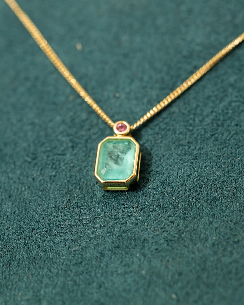 Collar Rectangular Turquesa 925 (R)