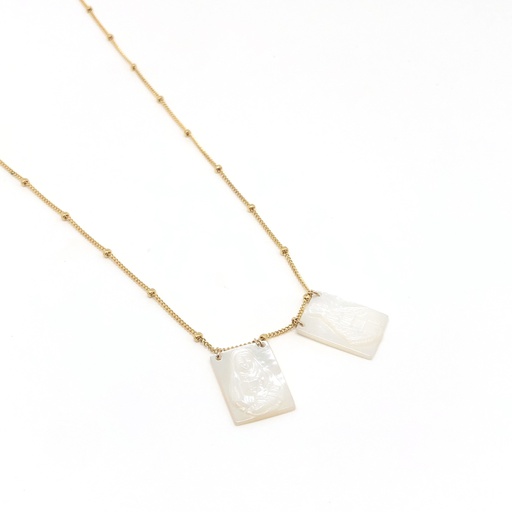 [6956] Collar Escapulario Satelite Nacar Peq