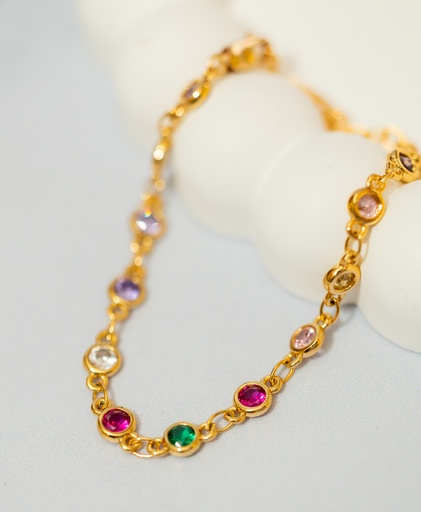 [7115] Pulsera Cristales Multicolor Pequeña