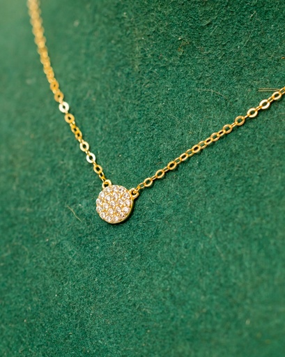 [7477] Collar Circulo Cristal