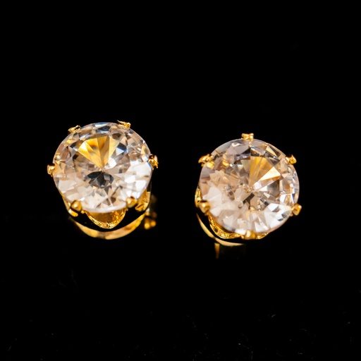 Arete Stud Zirconia Dorado 925