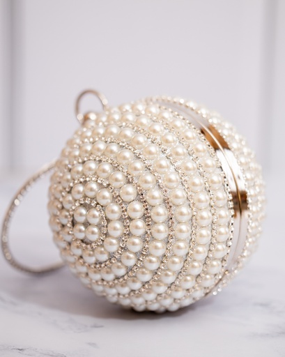 [7996] Cartera Circulo Plateada