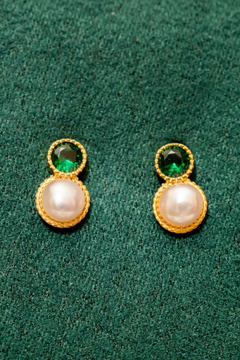 [8152] Arete Perla Cristal Verde