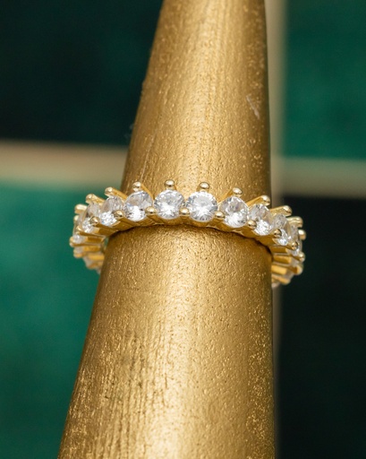 [8949] Anillo Fino Cristales Clear #6