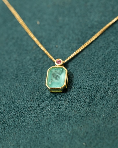 [10379] Collar Rectangular Turquesa 925 (R)