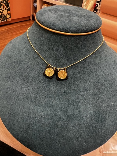 [10431] Collar Corto Escapulario Mix Negro San Benito Maranva