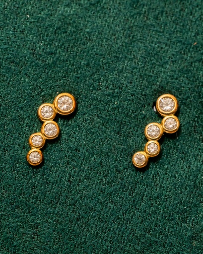 [25-E26079] Arete 5 Cristales Largo