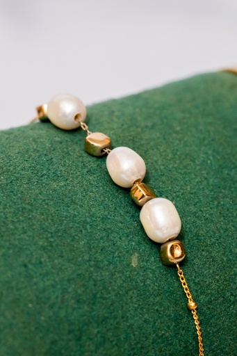 [11-B0091] Pulsera 3 Perlas 3 Bolitas