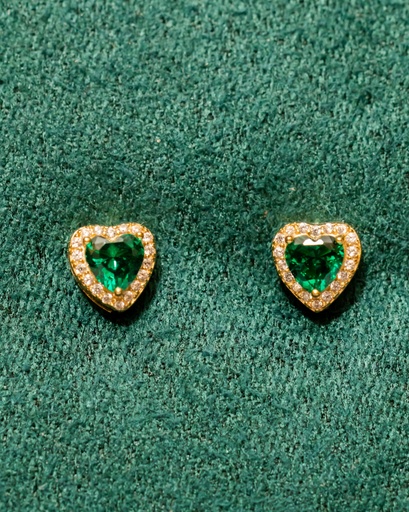 [11567] Arete Corazon Cristales Colores Mini