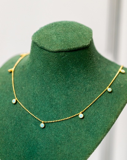 [11983] Collar Multi Circulos Mini Turquesa