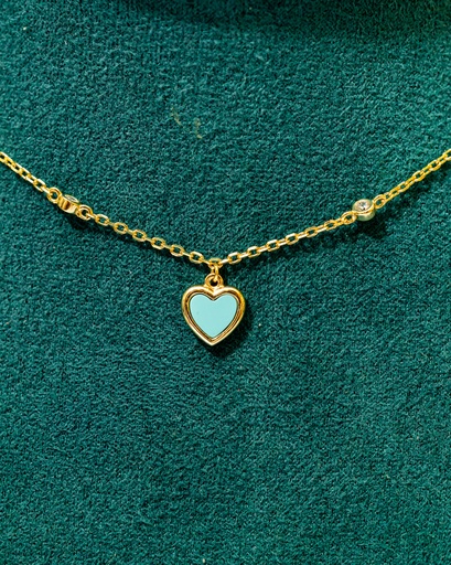 Collar Corazon Cadena Cristales Niñas