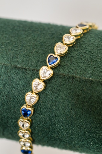 Pulsera Corazones Cristales Color