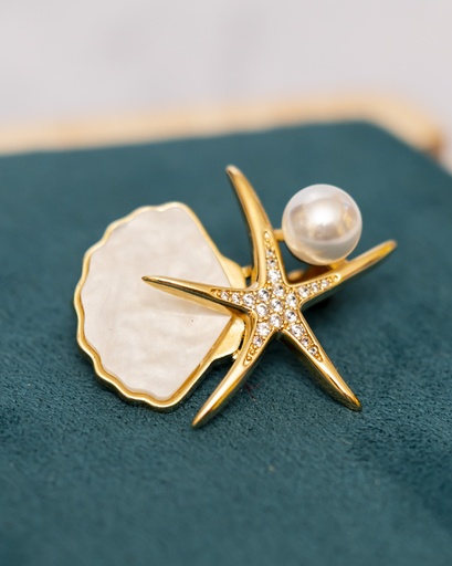 [12134] Broche Estrella de Mar Caracol Nacar