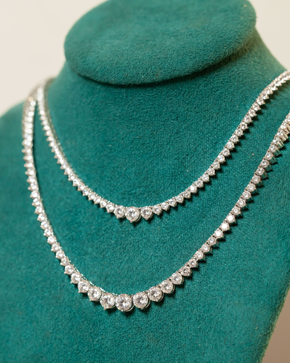 Collar Tennis Riviera Escalonado 925 Plateado