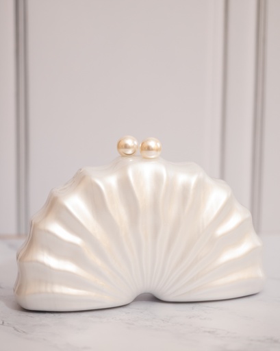 [12206] Cartera Blanca Nacar Shell 