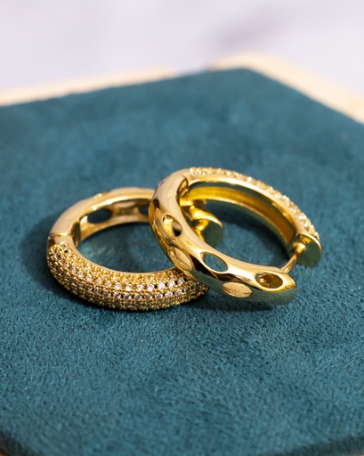 [12230] Argollas Mini Cristales Cerrada