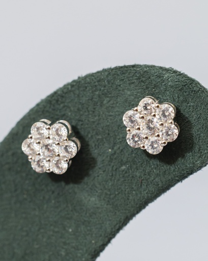 Arete Stud Redondo Flor Grande