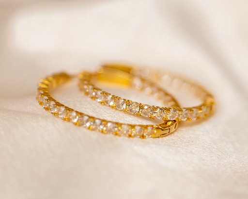 [12343] Argolla Cristales Grande Dorado