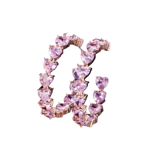 [12348] Argolla Rose Gold Corazones Pink