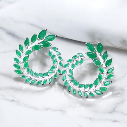 [12350] Arete U Hojas Verde