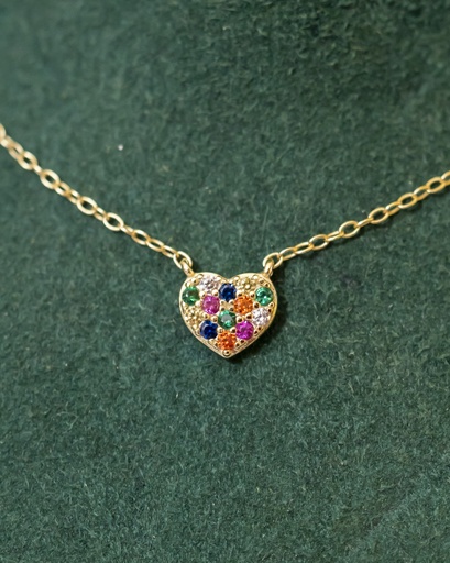 [12410] Collar Corazon Rainbow