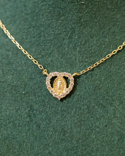 [12414] Collar Corazon Virgen dentro