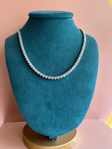 Collar Tennis Bezel Plateado 925