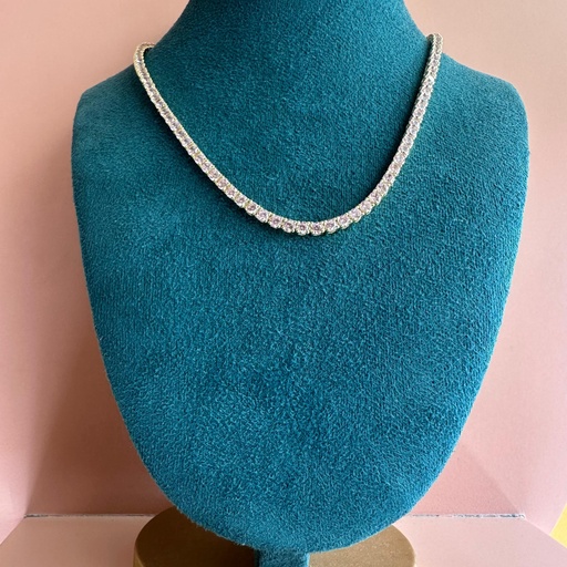 Collar Tennis Rosado Dorado