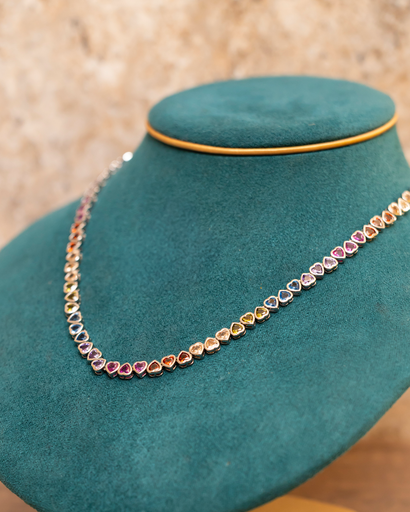 Collar Up and Down Plateado Multicolor 925